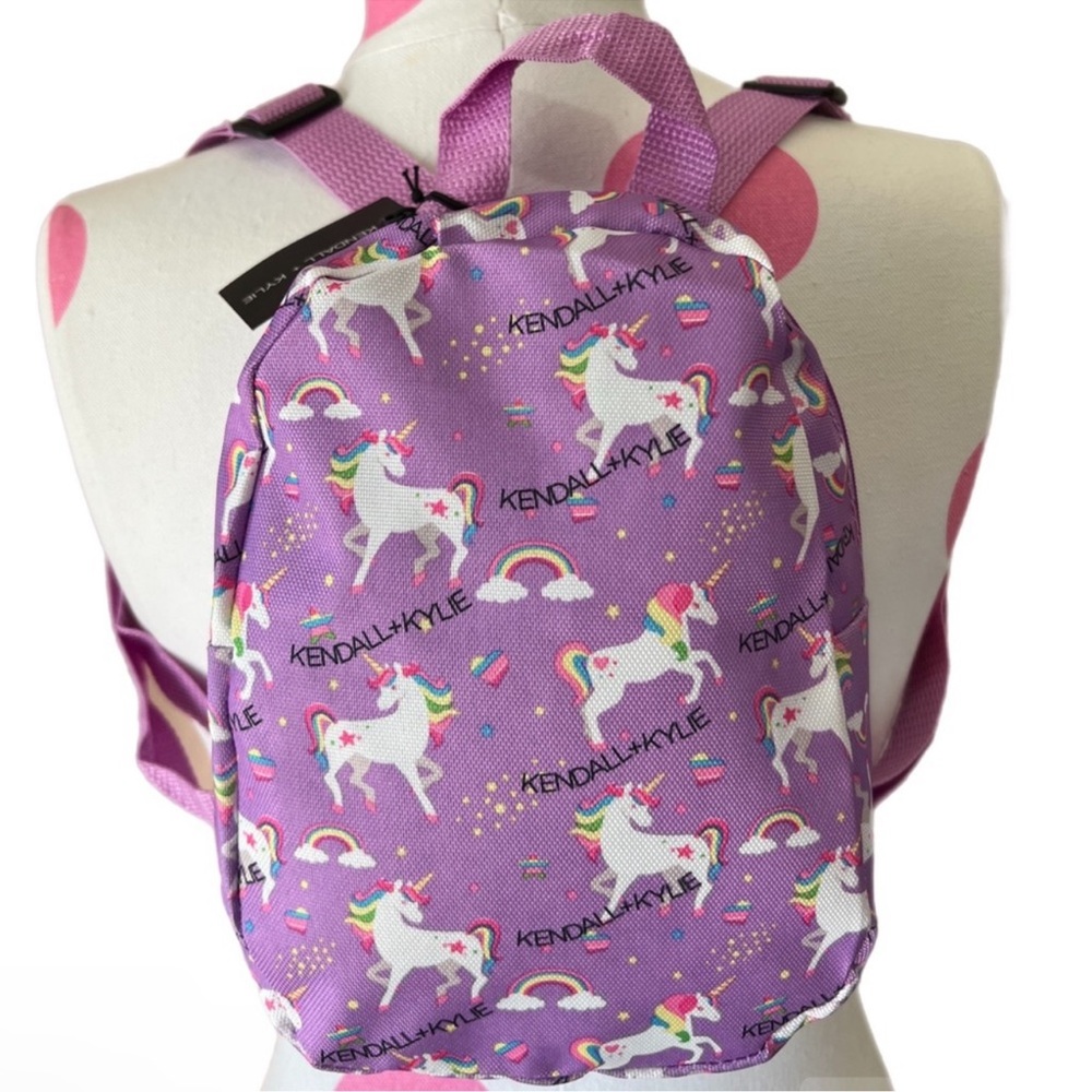NWT Kendall & Kylie Unicorn Rainbow Purple Mini Backpack - Picture 1 of 5